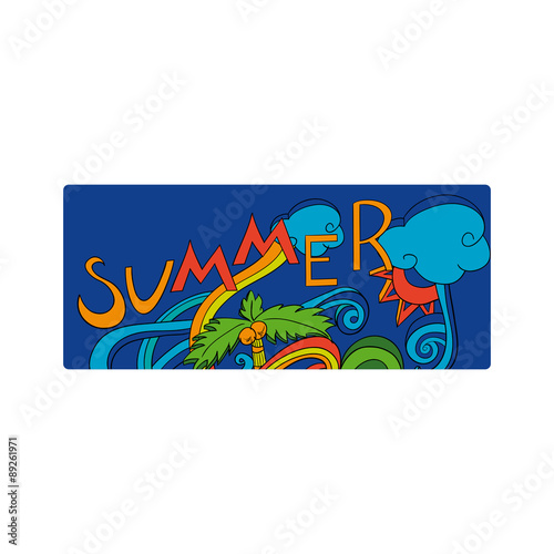 banner hand lettering with doodles summer theme