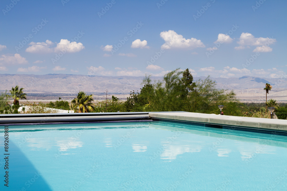 Swimming pool with a view of the mountains
