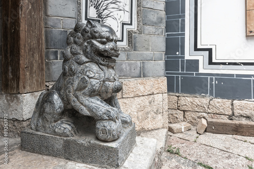 Chinese guardian lion. Located in Lijiang, China.