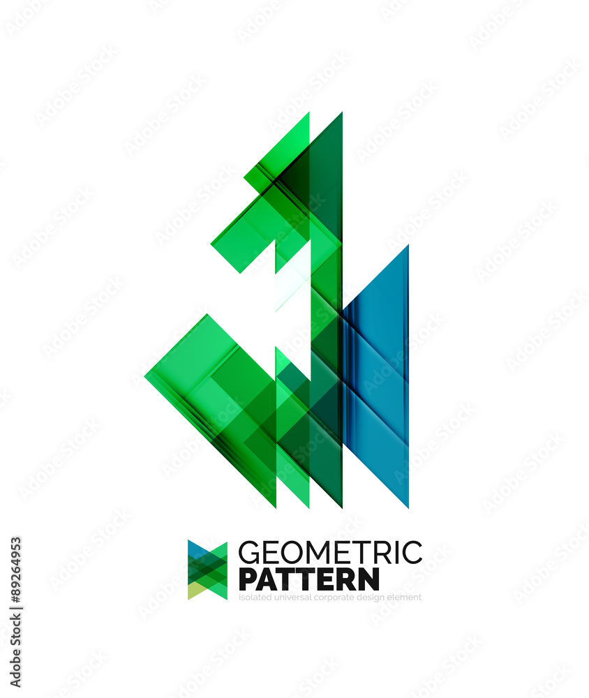 Geometric triangle mosaic pattern element isolated on white Geometric triangle mosaic pattern element isolated on white