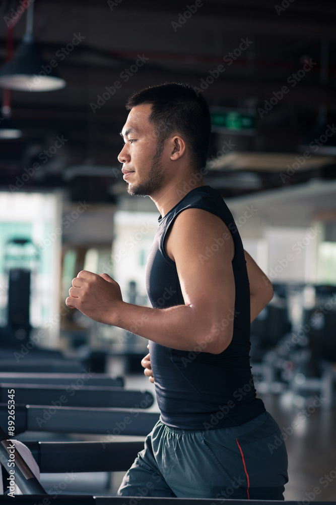 Running on the treadmill Running on the treadmill