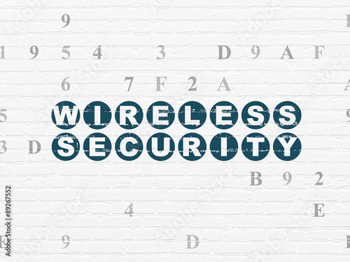 Safety concept  Wireless Security on wall background