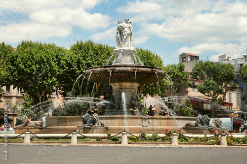 Fountain at La Rotonde, Aix-en-Provence, Provence, France photo