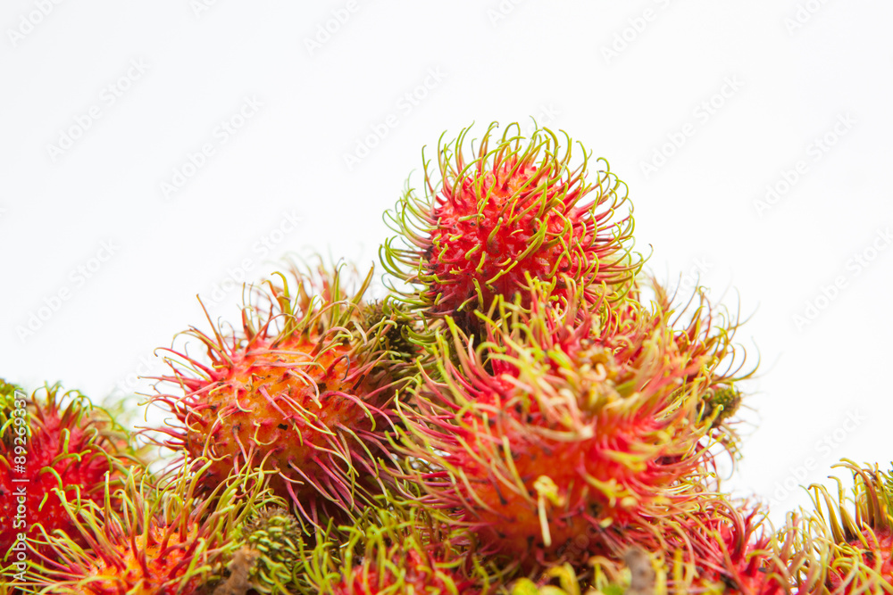rambutan sweet delicious fruit on white paper background rambutan sweet delicious fruit on white paper background