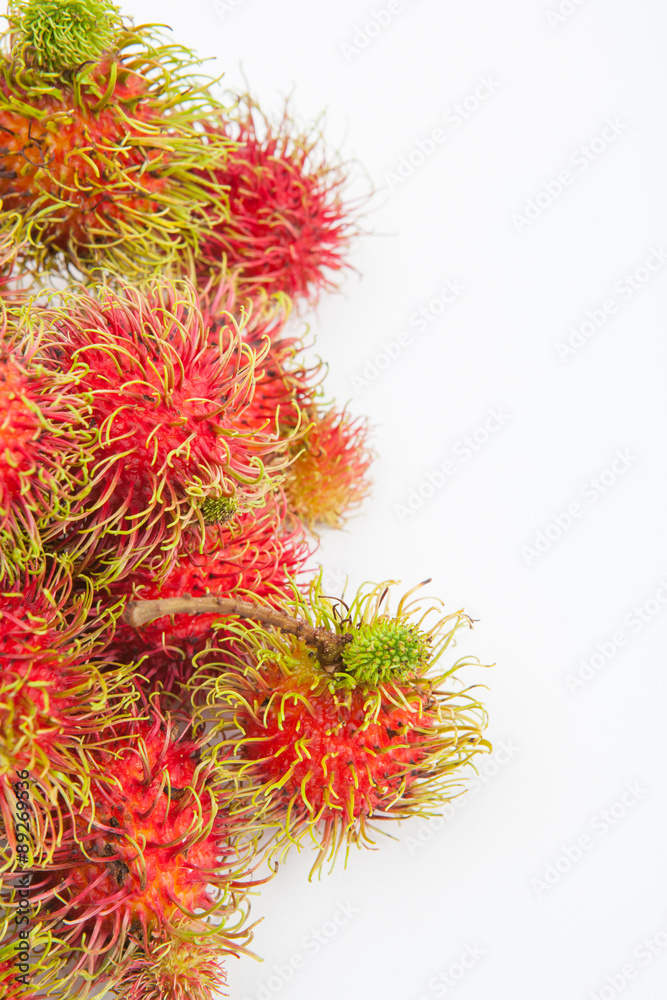 rambutan sweet delicious fruit on white paper background rambutan sweet delicious fruit on white paper background