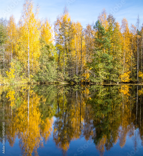 Autumn reflections on a lake