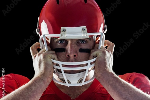 American football player looking at camera
