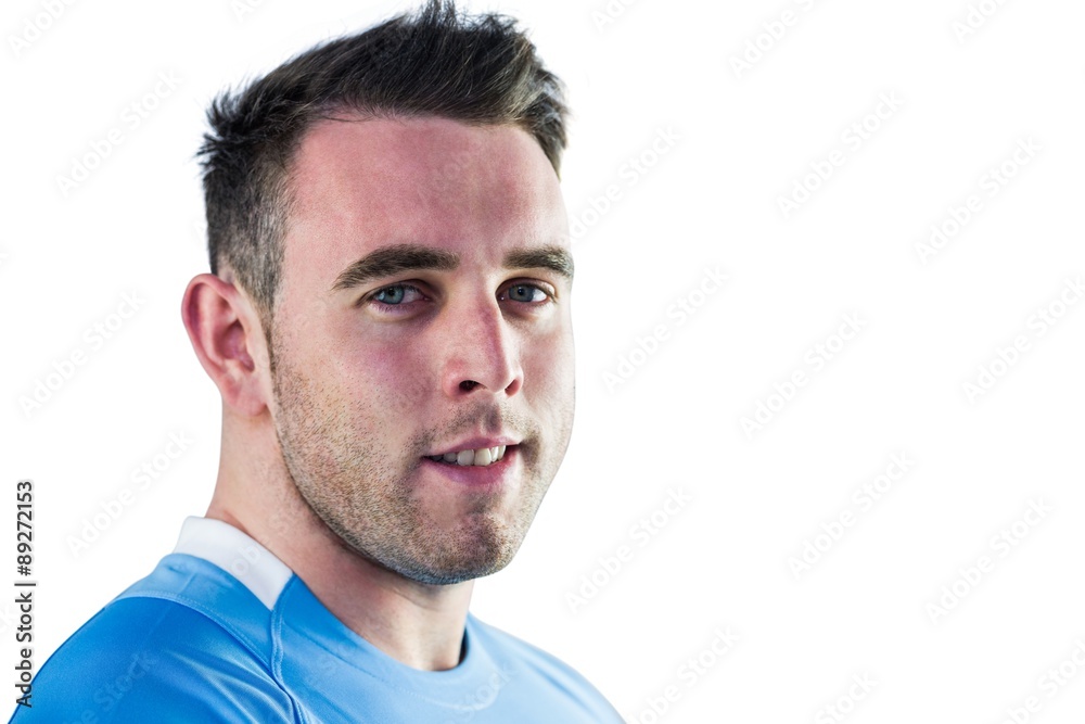 Tough rugby player looking at camera Tough rugby player looking at camera