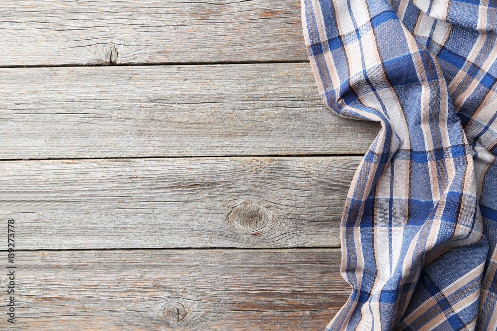 Napkin on grey wooden background Napkin on grey wooden background