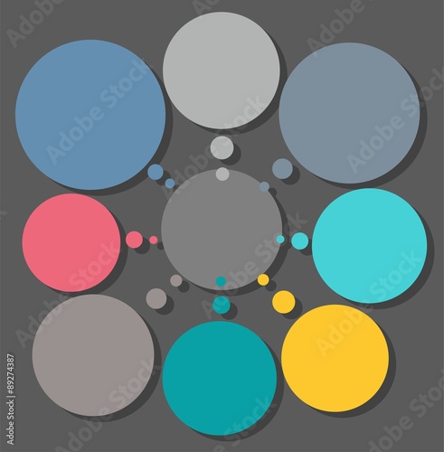 Scheme, color, eight circular sectors for text, infographics. 