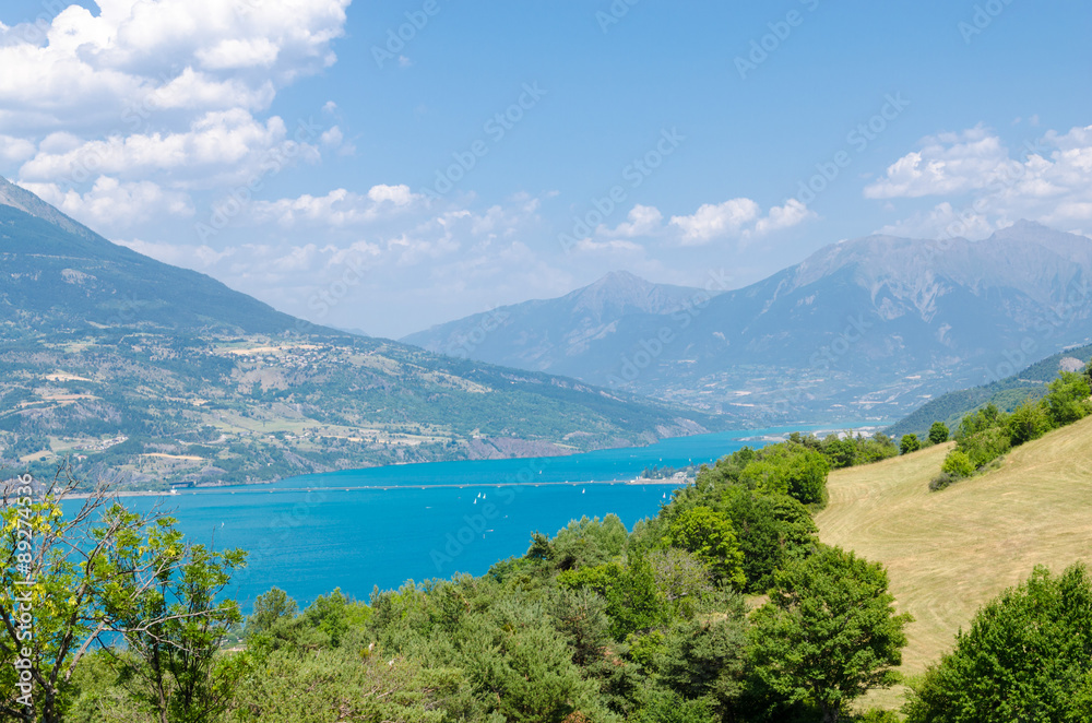 Summer landscape with mountain lake