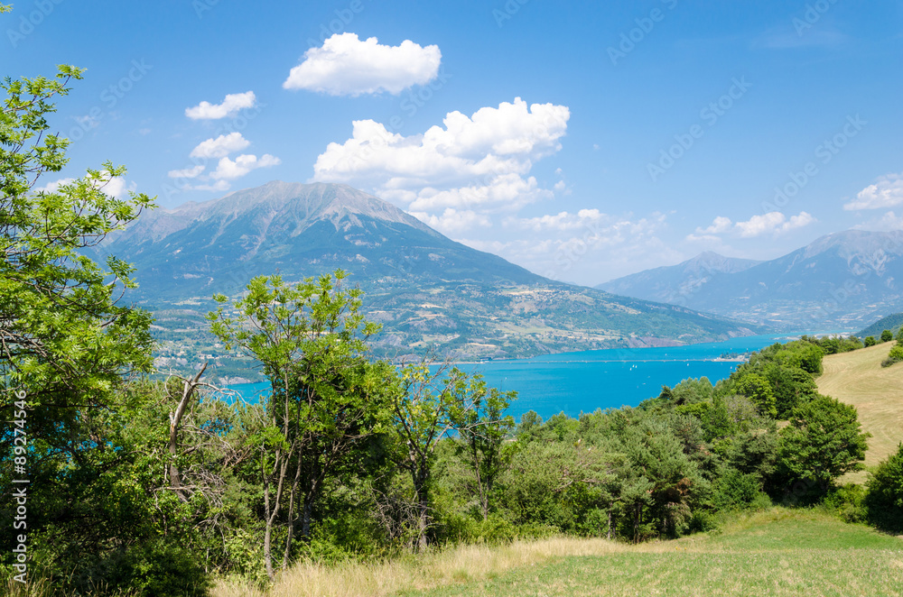 Summer landscape with mountain lake