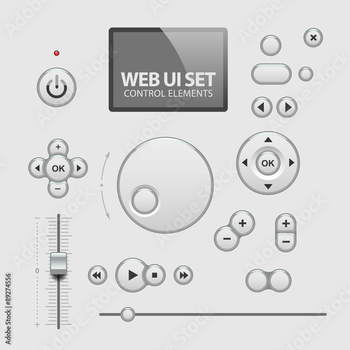 Web UI Elements Design Gray