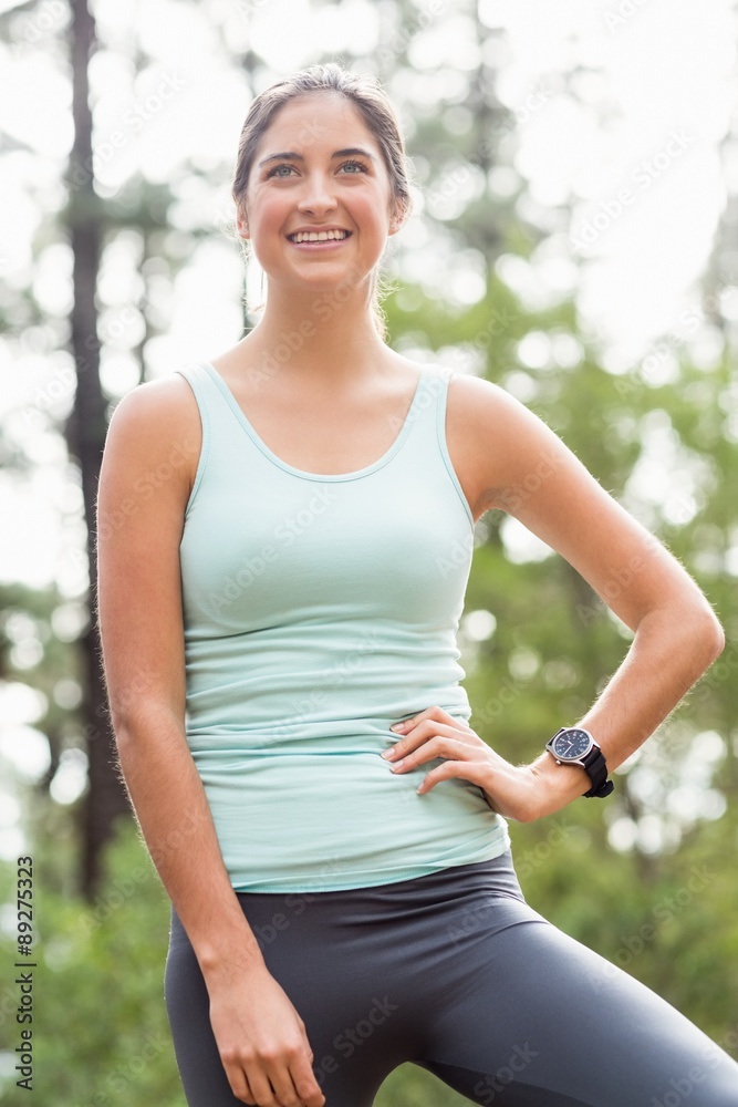 Happy jogger looking away Happy jogger looking away
