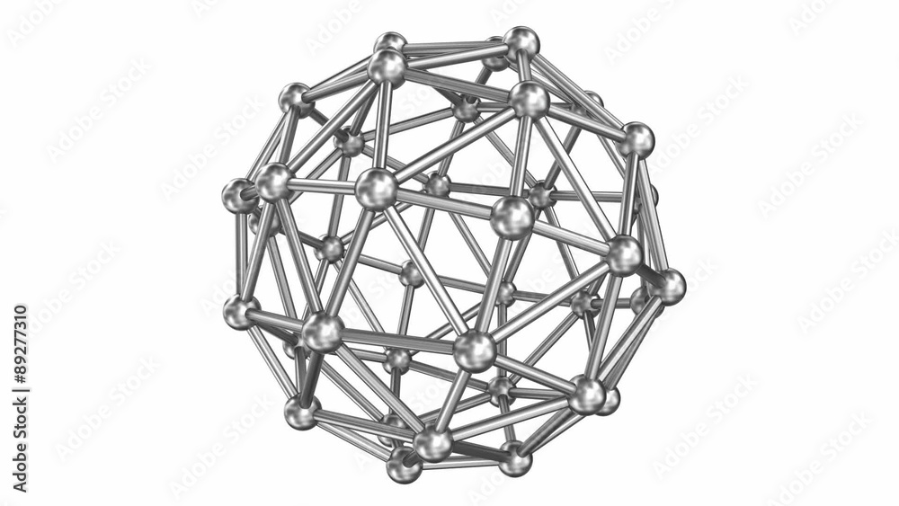 Molecule stucture steel model, loop rotation Molecule stucture steel model, loop rotation
