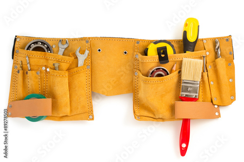 Canvas Print tool belt isolated on white