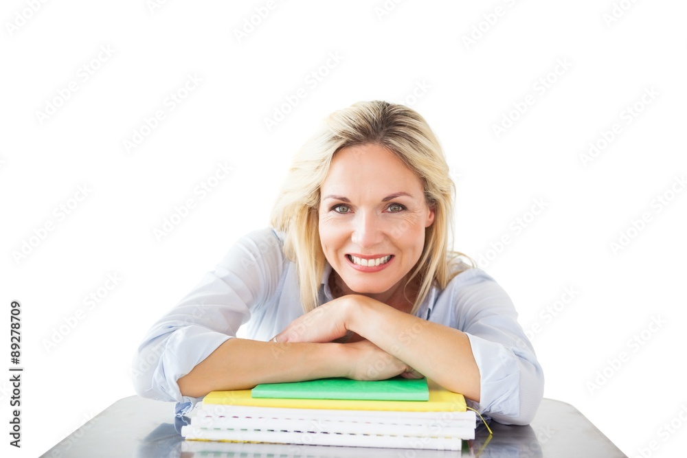 Composite image of mature student smiling Composite image of mature student smiling