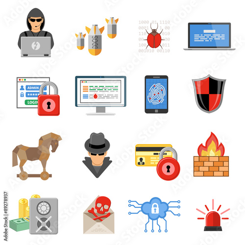 Internet Security Flat Icon Set