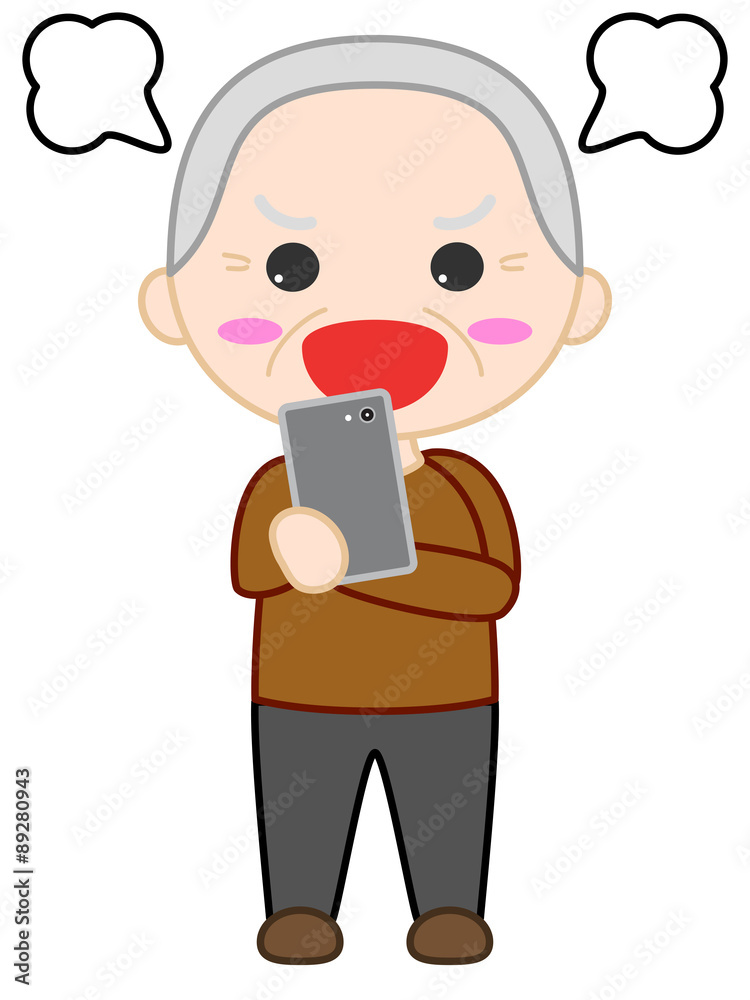 シニア男性　怒る