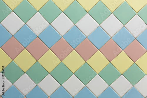 Colorful of square wall tiles background