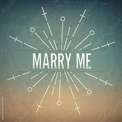 Abstract Creative concept vector design layout with text - marry