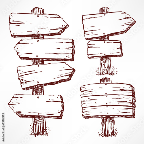 wooden sketch billboards