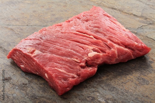 raw uncooked brisket flat iron steak