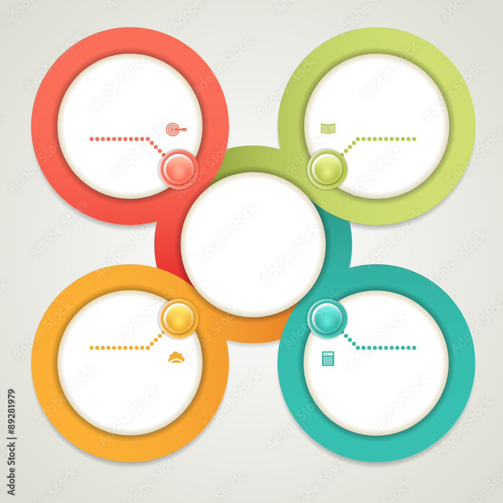 Cyclic diagram with four steps and icons. eps 10 Cyclic diagram with four steps and icons. eps 10