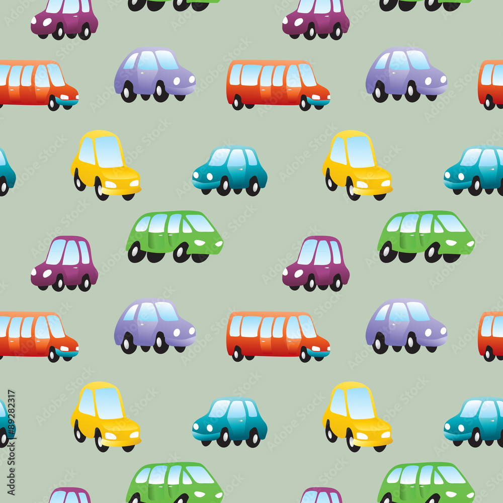 Vector baby toy cars seamless pattern