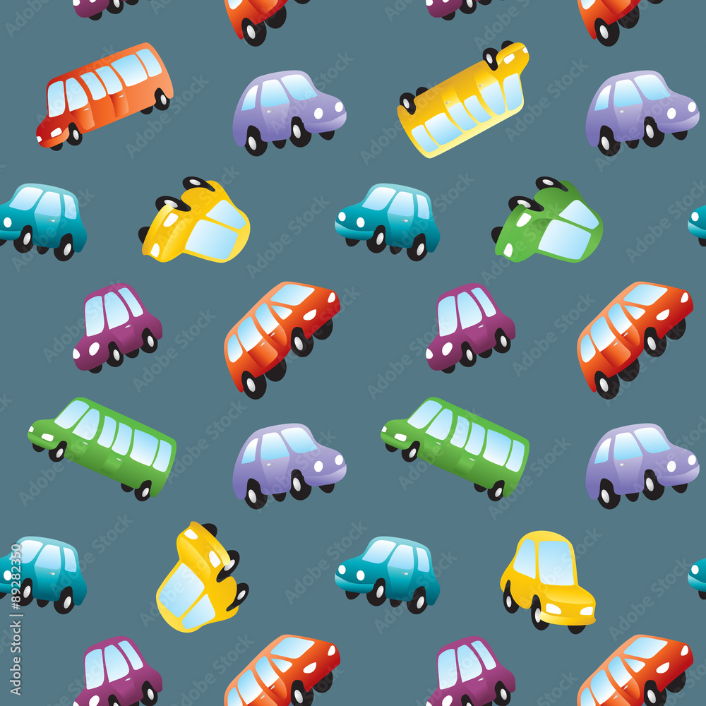 Vector baby toy cars seamless pattern Vector baby toy cars seamless pattern