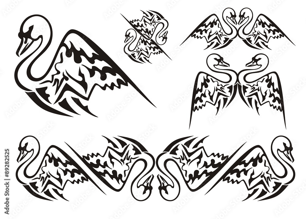 black swan tattoo on sleeve - Design of TattoosDesign of Tattoos