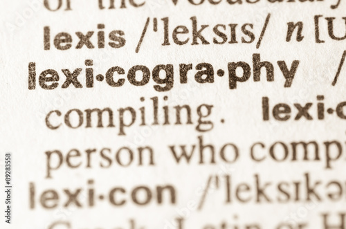 Dictionary definition of word lexicography