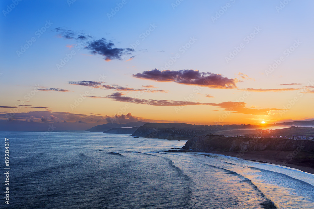 Sopelana coast at sunrise