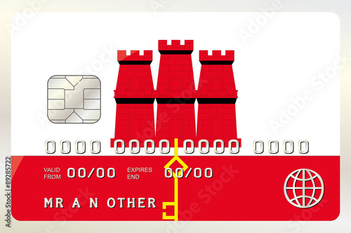 Illustration of a Credit Card with the Card being the flag of  G