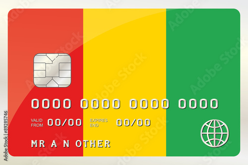 Illustration of a Credit Card with the Card being the flag of  G