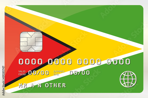 Illustration of a Credit Card with the Card being the flag of  G
