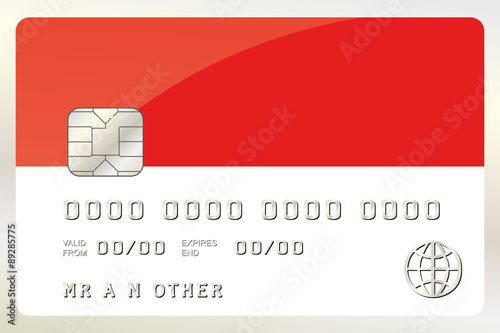 Illustration of a Credit Card with the Card being the flag of  I