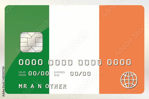 Illustration of a Credit Card with the Card being the flag of  I