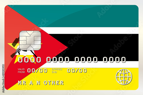 Illustration of a Credit Card with the Card being the flag of  M