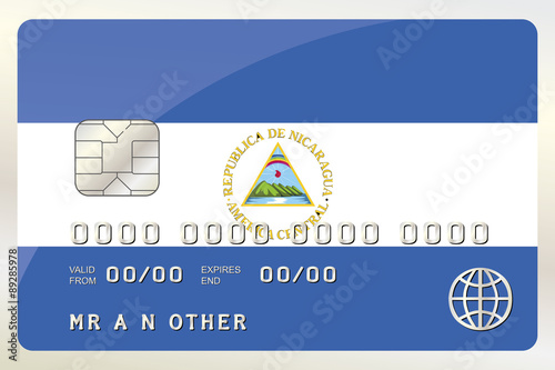 Illustration of a Credit Card with the Card being the flag of  N