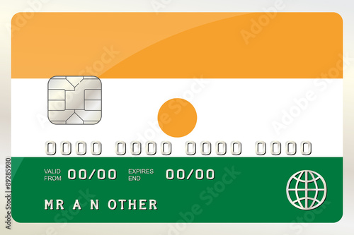 Illustration of a Credit Card with the Card being the flag of  N