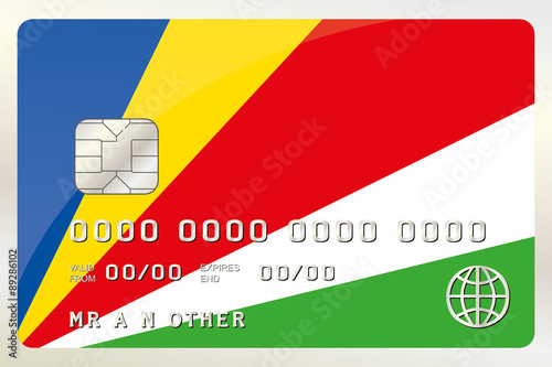 Illustration of a Credit Card with the Card being the flag of  S