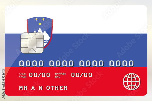 Illustration of a Credit Card with the Card being the flag of  S