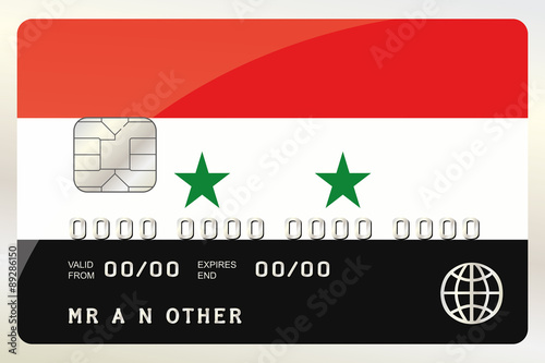 Illustration of a Credit Card with the Card being the flag of  S