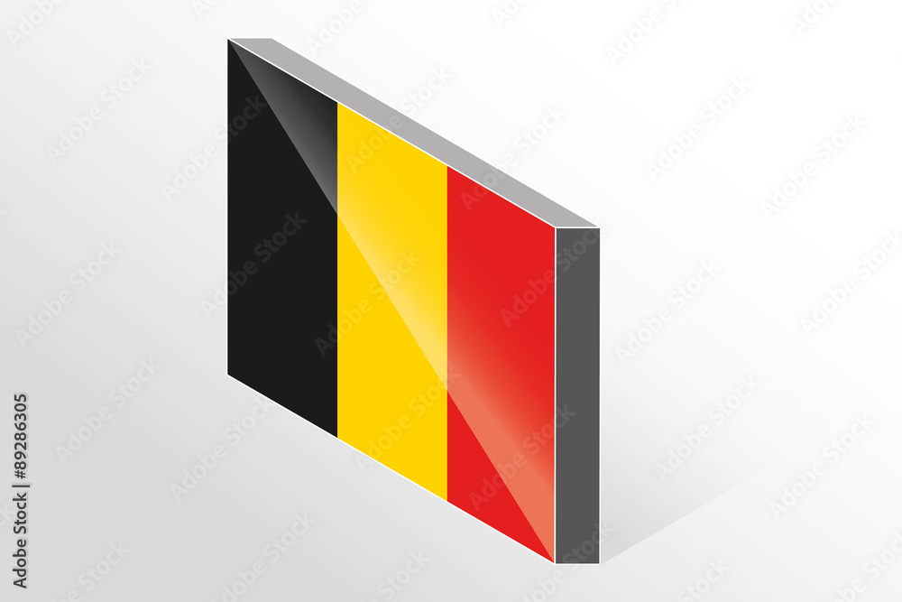 Fototapeta premium 3D Isometric Flag Illustration of the country of Belgium