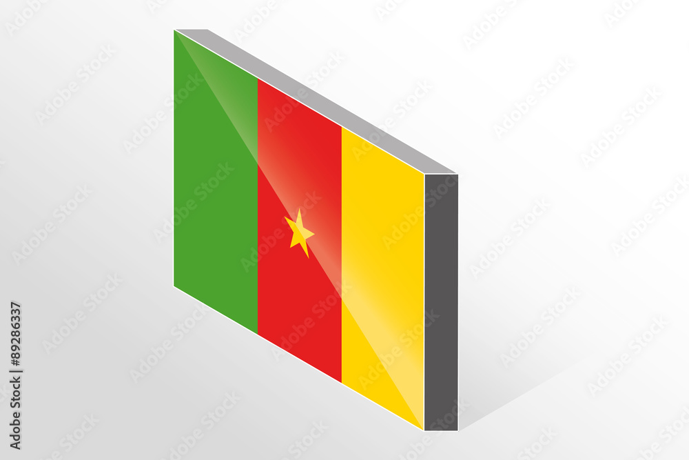 Fototapeta premium 3D Isometric Flag Illustration of the country of Cameroon