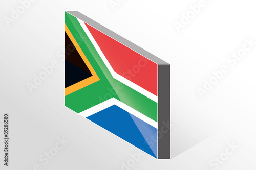 Free Download 3D Isometric Flag Illustration of the country of  South Africa - GFXLoad