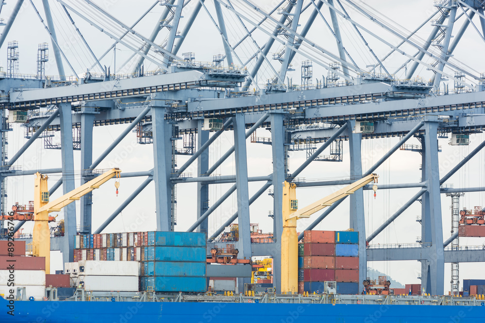 Fototapeta premium Industrial Container Cargo freight ship