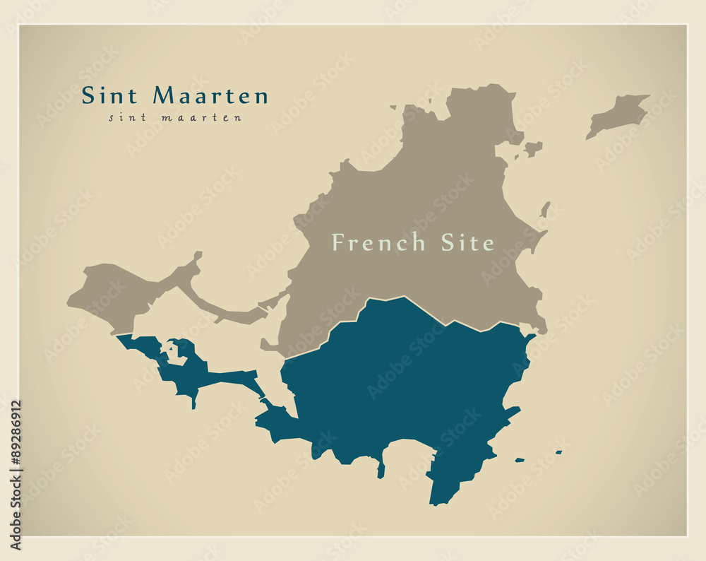 Modern Map - Sint Maarten dutch site SX