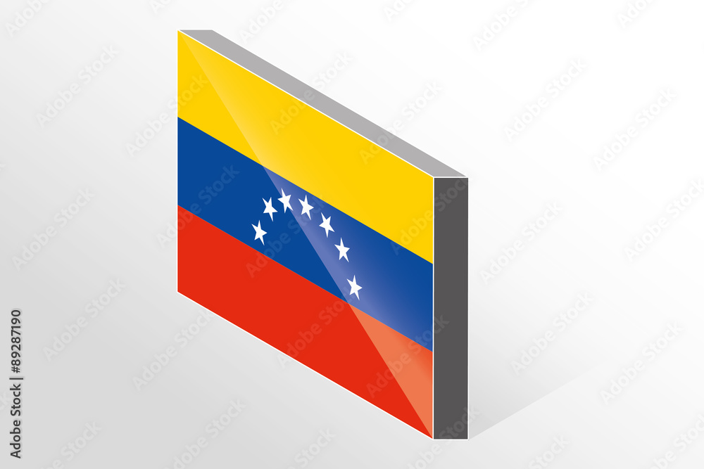 3D Isometric Flag Illustration of the country of Venezuela 3D Isometric Flag Illustration of the country of Venezuela